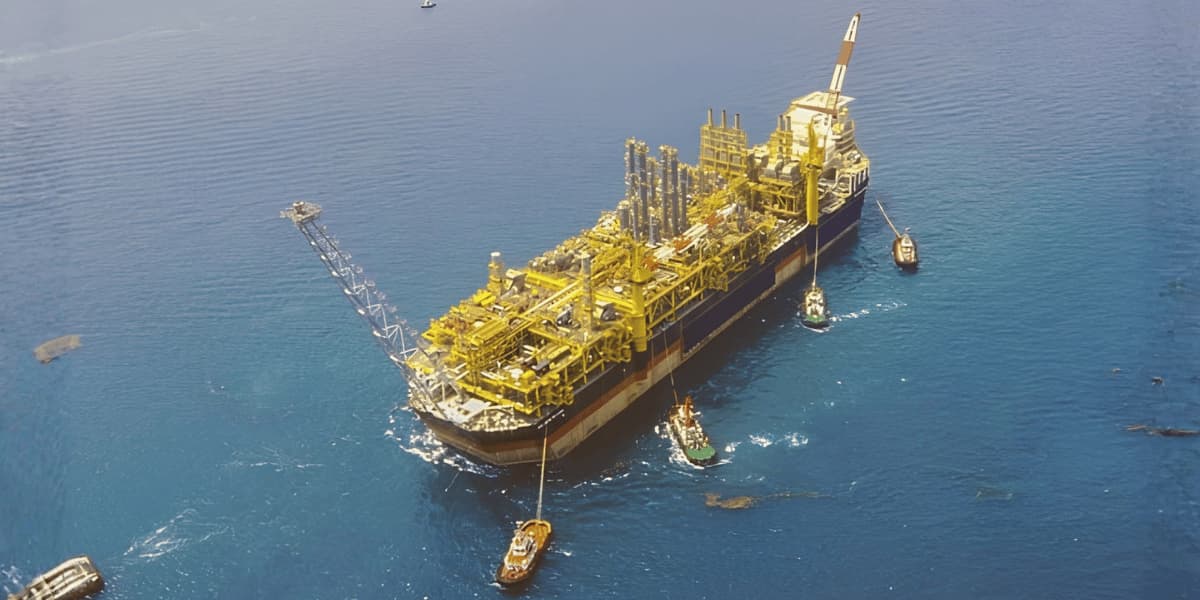 Aerial view of an FPSO vessel supporting offshore oil and gas operations