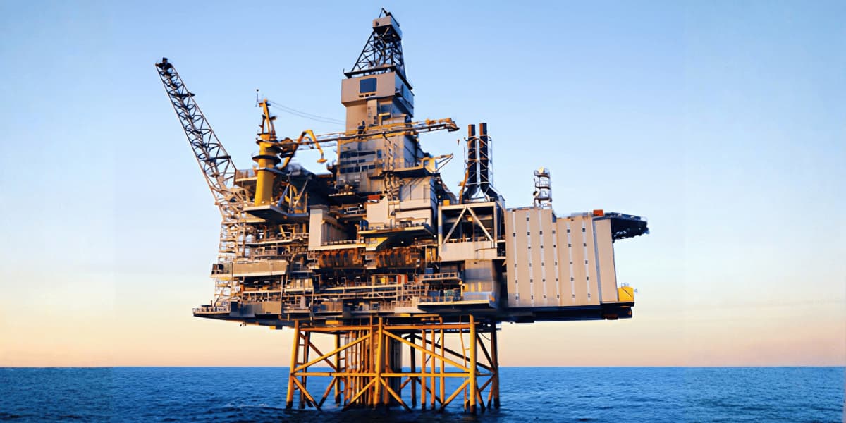 Offshore oil and gas platform representing asbestos removal services