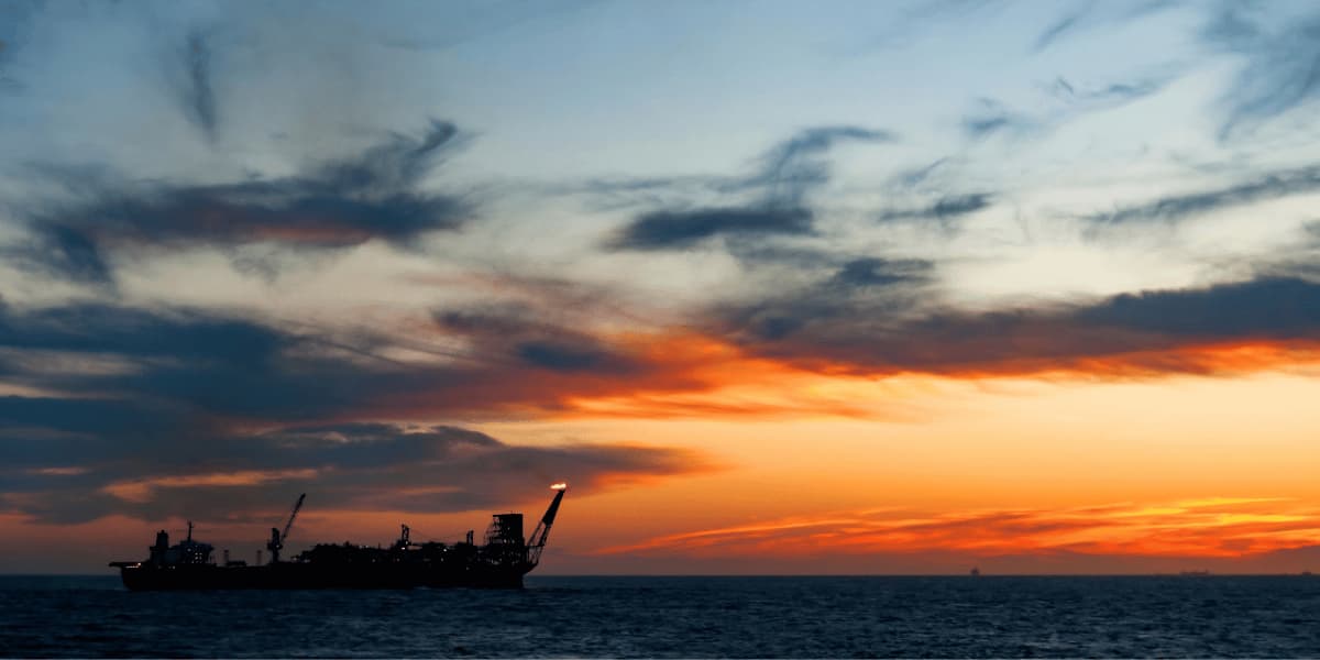 Trussco Marine Services Marine vessel at sunset representing Trussco offshore and marine services